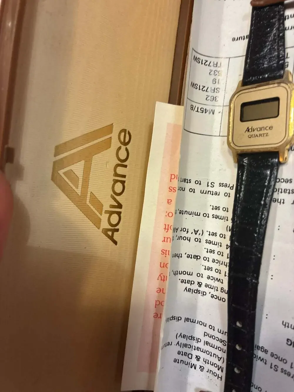 Vintage Advance Quartz Digital Wristwatch with Original Box and Manual